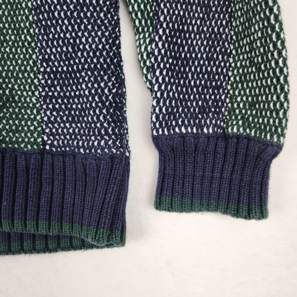Izod Club Mens V Neck Sweater Size L Green Blue - Picture 5 of 8